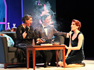 Mindy Cohn, Billy Marshall Jr., and Amy Halldin in Judson Theatre Company's production of "Bell, Book and Candle" by John Van Druten